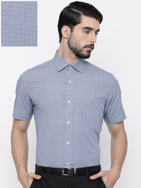 

Arrow Men Blue Regular Fit Checked Formal Shirt