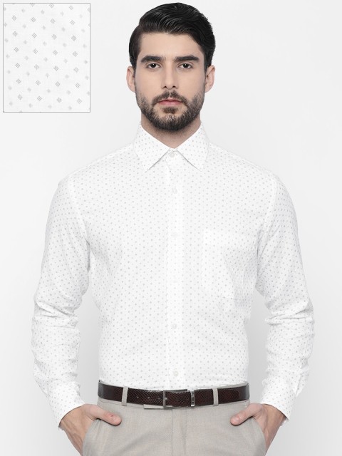 

Arrow Men White Printed Formal Sustainable Shirt