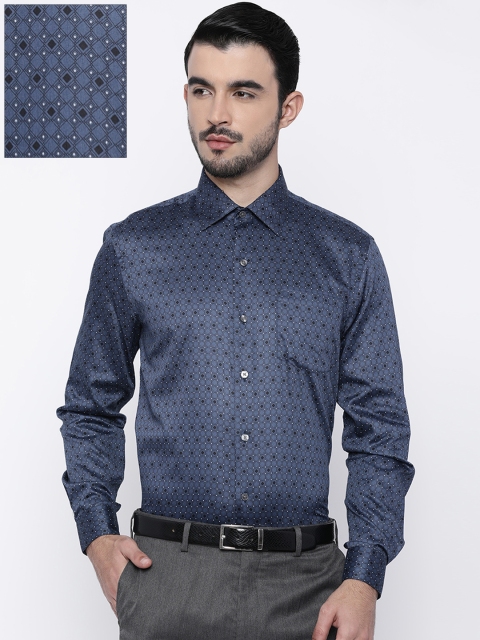 

Arrow Men Navy Blue Slim Fit Printed Formal Shirt