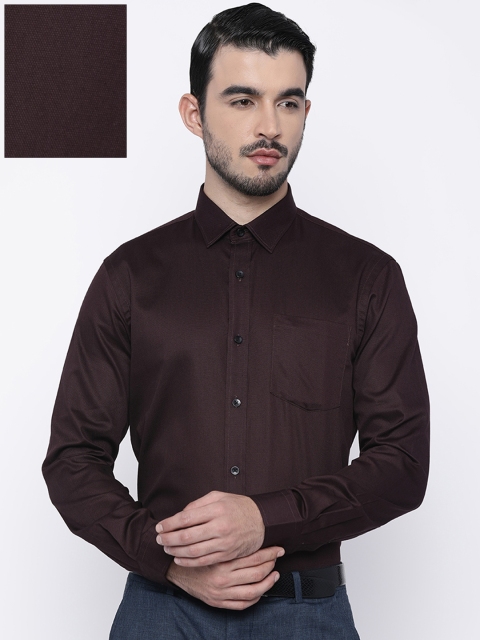 

Arrow Men Maroon Slim Fit Self Design Formal Shirt