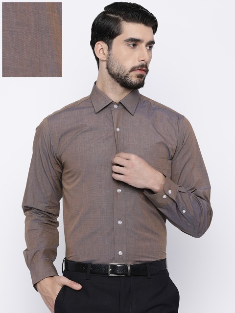 

Arrow Men Brown & Blue Regular Fit Solid Formal Shirt