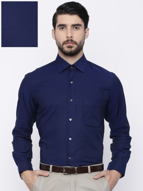 

Arrow Men Navy Blue Regular Fit Self Design Formal Shirt