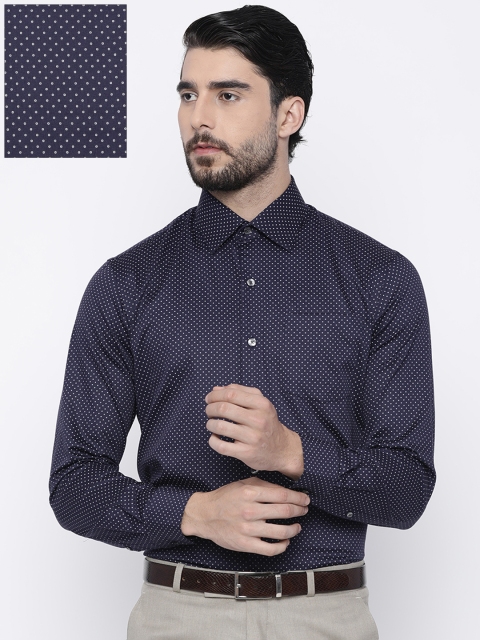 

Arrow Men Navy Blue Slim Fit Printed Formal Shirt