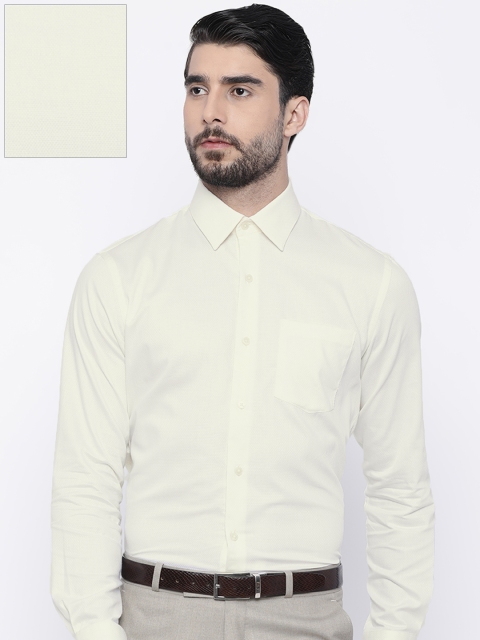 

Arrow Men Cream-Coloured Slim Fit Self-Design Formal Shirt