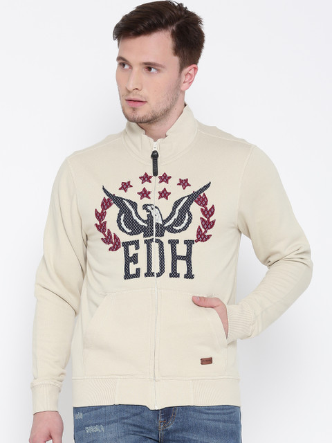 

Ed Hardy Men Beige Applique Detail Sweatshirt