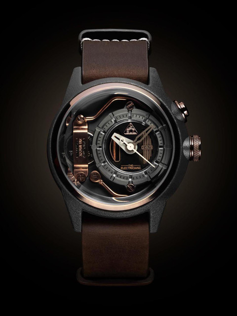 

THE ELECTRICIANZ Men Black Brass Dial & Brown Leather Straps The Mokaz Analogue Watch