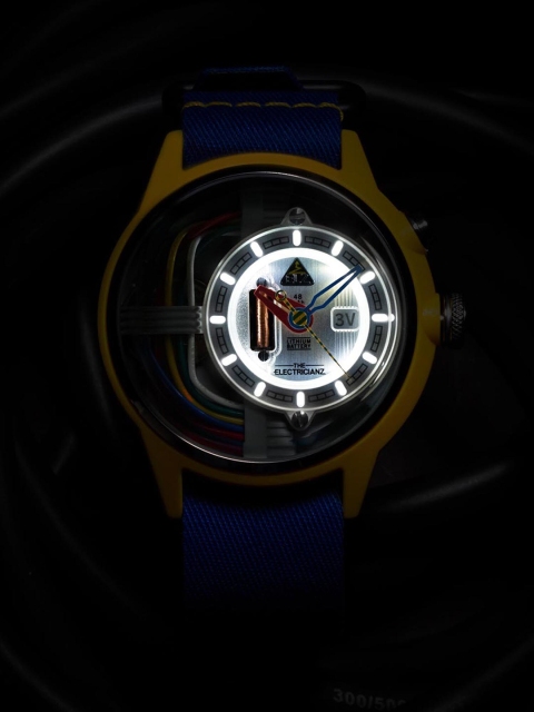 

THE ELECTRICIANZ Men Silver Brass Printed Dial & Blue Straps The Cable Z Analogue Watch