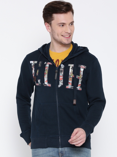 

Ed Hardy Men Navy Applique Detail Hooded Sweatshirt, Navy blue