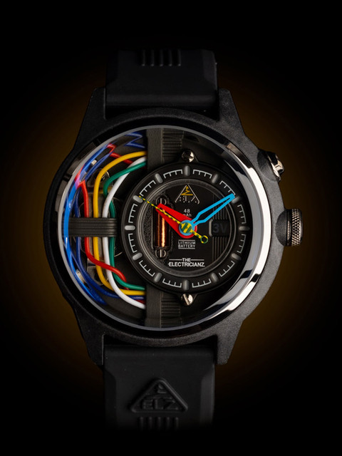 

THE ELECTRICIANZ Men The Carbon Z Inhouse Electric Module 4 LED Black Watch ZZ-A1A/03-CRD