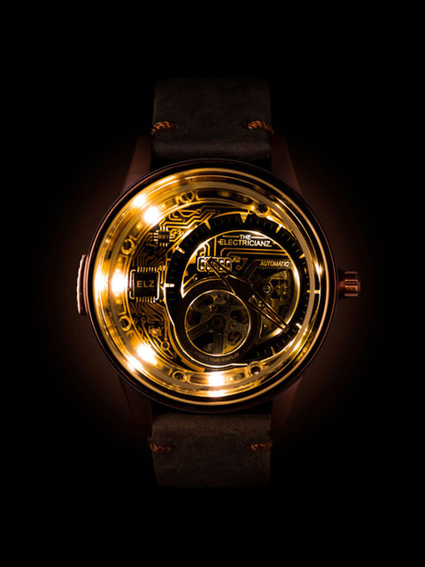 

THE ELECTRICIANZ Men The Hybrid E-Bronze Automatic 5 LED 21 Grey Watch ZZ-B1C/05-CLC