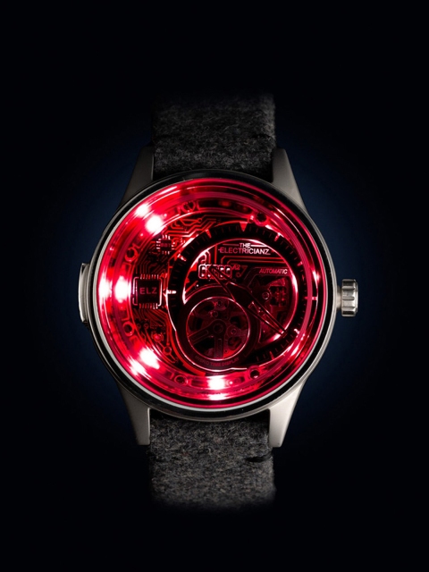 

THE ELECTRICIANZ Men The Hybrid E-Gun Automatic 5 LED 21 jewels Black Watch ZZ-B1C/07-CLB