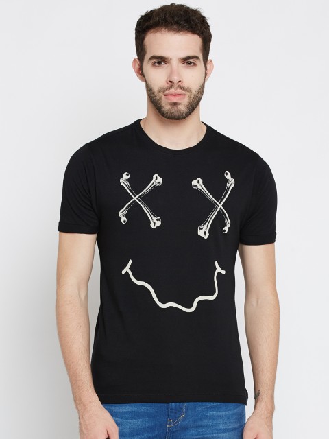 

Ed Hardy Men Black Printed Round Neck T-shirt