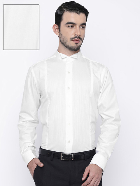 

Arrow Men White Regular Fit Striped Formal Shirt