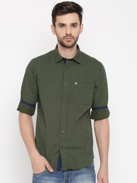 

Arrow Blue Jean Co. Men Green Slim Fit Printed Casual Shirt