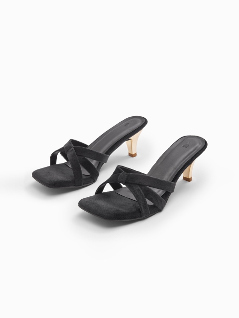 

The Label Life Women Black Kitten Heeled Sandals