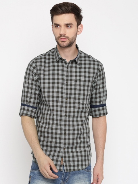 

Arrow Blue Jean Co. Men Green Slim Fit Checked Casual Shirt