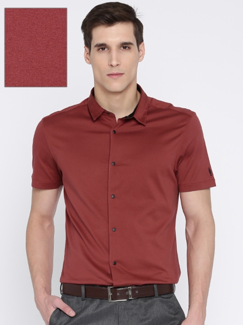 

Arrow New York Men Red Regular Fit Solid Formal Shirt