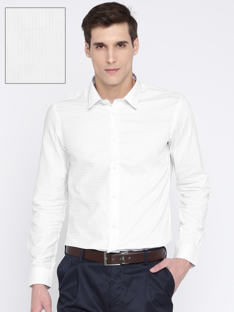 

Arrow New York Men White & Black Slim Fit Striped Formal Shirt