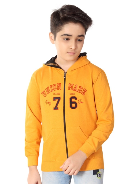 

MIST N FOGG Boys Mustard & Black Embroidered Cardigan