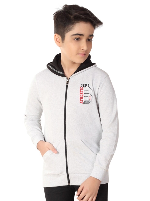 

MIST N FOGG Boys Off White & Red Embroidered Cardigan with Applique Detail