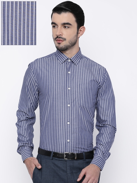 

Arrow Men Blue & White Slim Fit Striped Formal Shirt