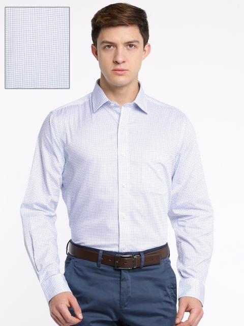 

Arrow Men White & Blue Checked Formal Shirt