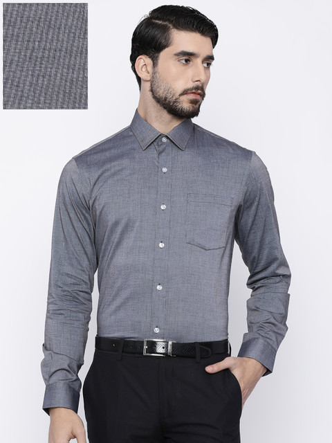 

Arrow Men Grey Melange Slim Fit Self-Design Formal Shirt