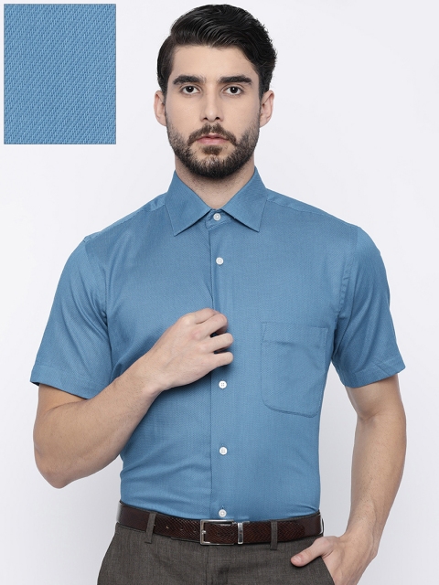 

Arrow Men Blue Regular Fit Self Design Formal Shirt