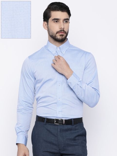 

Arrow Men Blue Slim Fit Self Design Formal Shirt