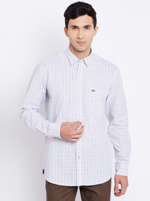 

Arrow Sport Men White & Pink Regular Fit Checked Casual Shirt