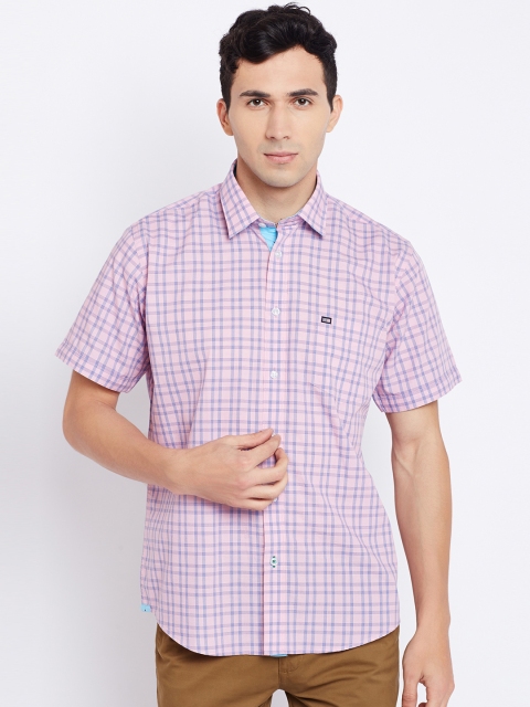 

Arrow Sport Men Pink & Blue Regular Fit Checked Casual Shirt