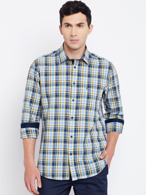 

Arrow Sport Men Blue & Yellow Regular Fit Checked Casual Shirt