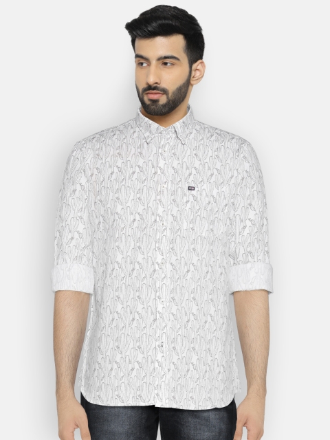 

Arrow Sport Men White & Grey Slim Fit Printed Casual Shirt