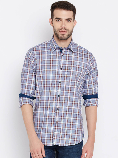 

Arrow Sport Men Blue & White Slim Fit Checked Casual Shirt