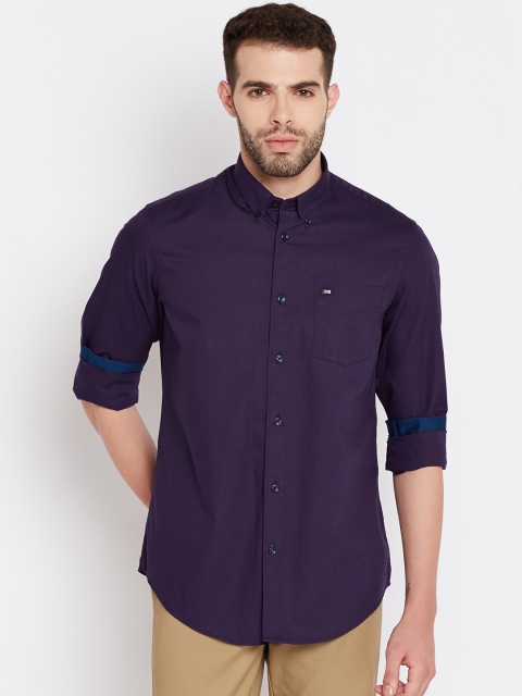 

Arrow Sport Men Purple Slim Fit Self Design Casual Shirt