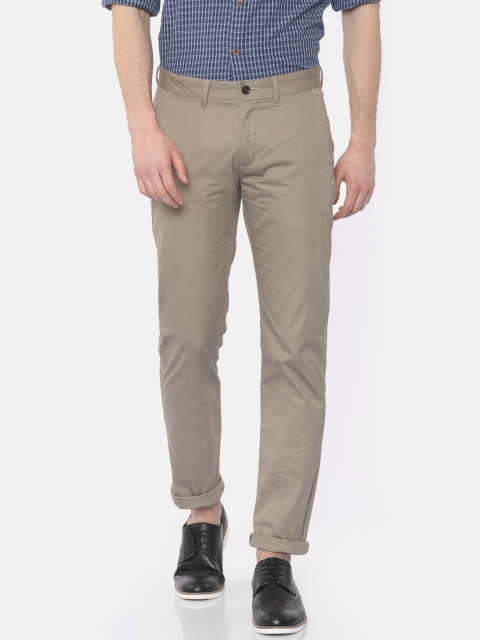 

Arrow Sport Men Taupe Chrysler Tapered Fit Solid Chinos