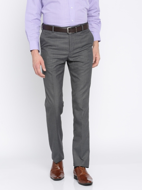 

Arrow Men Grey Tapered Fit Self-Design Formal Trousers