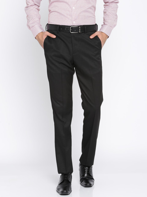 

Arrow Men Black Tapered Fit Solid Formal Trousers
