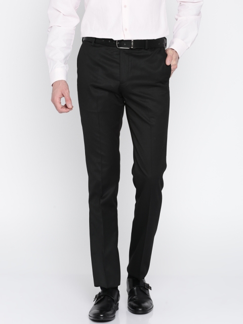 

Arrow Men Black Tapered Fit Solid Formal Trousers