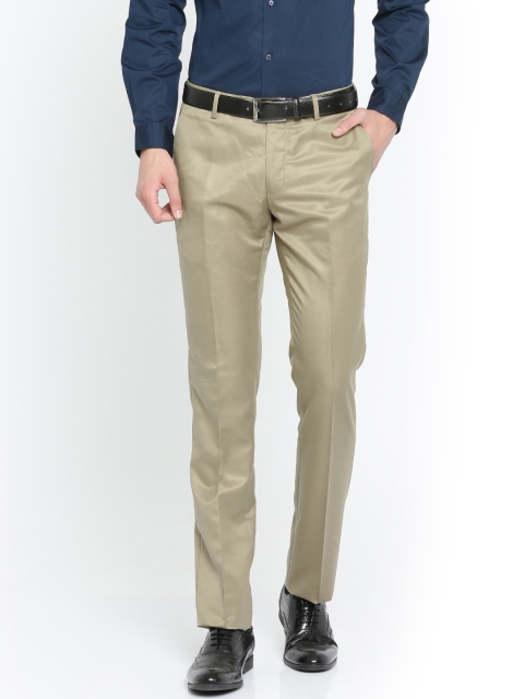 

Arrow Men Beige Slim Fit Solid Formal Trousers