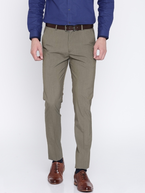 

Arrow New York Men Brown Super Slim Fit Self Design Formal Trousers