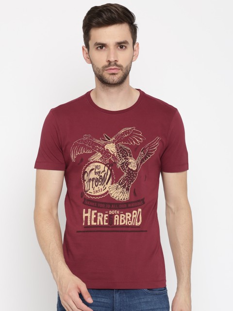 

Arrow Blue Jean Co. Men Red Printed Round Neck T-shirt