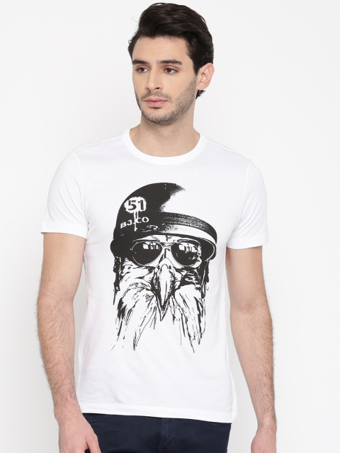

Arrow Blue Jean Co. Men White Printed Round Neck T-shirt