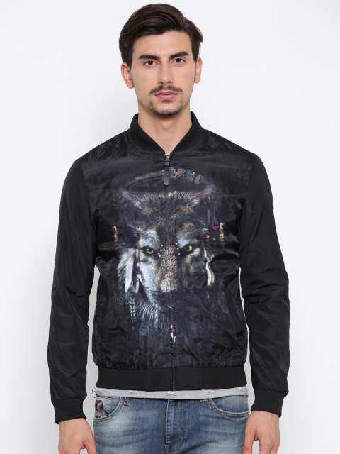 

Ed Hardy Men Black Printed Bomber