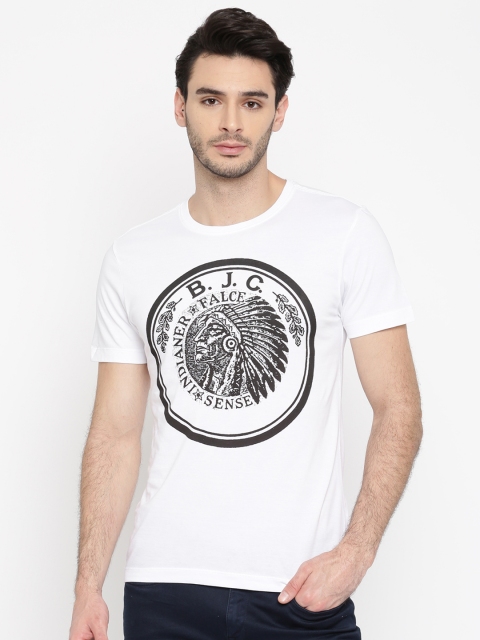 

Arrow Blue Jean Co. Men White Printed Round Neck T-Shirt