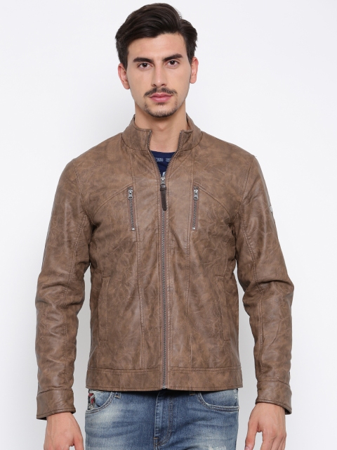 

Ed Hardy Men Brown Solid Biker Jacket