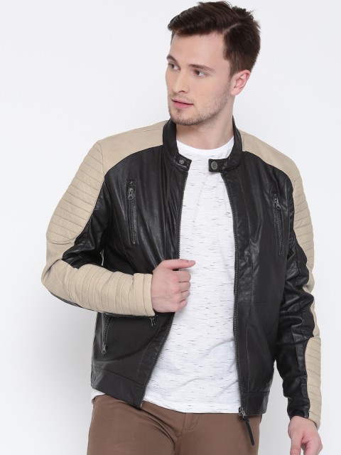 

Ed Hardy Men Coffee Brown Solid Panelled Jacket