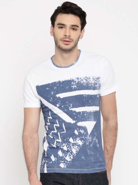 

Arrow Blue Jean Co. Men White Printed Round Neck T-shirt