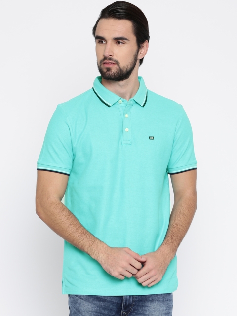 

Arrow Sport Men Blue Solid Polo Collar T-shirt