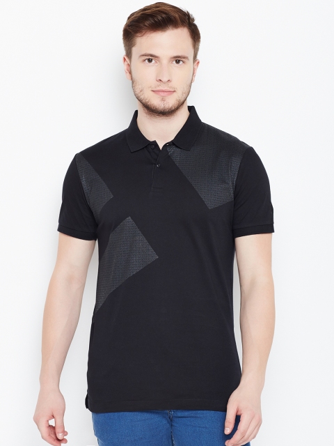 

Arrow New York Men Black Printed Polo Collar T-shirt